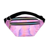 Талия торбичка розово многофункционална преносима чанта за талия модна стилна чанта за гърди ежедневна талия лъскава чанта за съхранение на чанта за кръстосано тяло