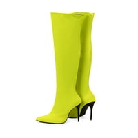 Авамо Дамски Зимни Обувки Устойчиви На Приплъзване Висока Рокля Леки Високи Токчета Жълт 8