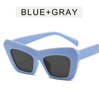 Европейски стил слънчеви очила UV защита Модна форма Сунис Униз Ежедневна употреба за мъже и жени Сини Бо всички сиви