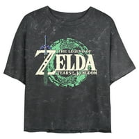 Junior's Nintendo The Legend of Zelda: Tears of the Kingdom Официално лого на играта Графичен тройник Черно голям