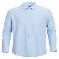 Мъжки класически редовно годни ризи Дълъг ръкав Мъжка риза памук текстурирани риза за мъже