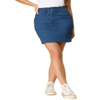 Уникални изгодни Дамски висок ластик колан къс молив пола с джобове