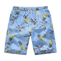 Мъжки лятна мода ежедневни хавайски стил отпечатани флорални плажни панталони шорти солидни дъски шорти