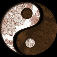Mandala - Yang Yin Juniors Black Graphic Tee - Дизайн от хора XL