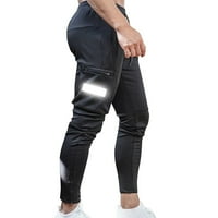 Размити мъжки панталони мъжки многофункционални през целия сезон товарни панталони много джобен цип бутон подгъва плътни цветове на открито панталони
