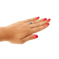 Mauli Jewels пръстени за жени 1. Карат аметист и диамантен любовен възел пръстен 4-Prong 10K бяло злато