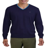 Мъжки фин манометър памук в-врат Пуловер-размери ХС до 2ХЛ