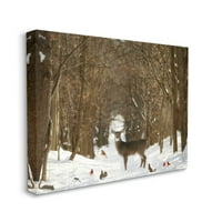 Ступел индустрии диви горски животни, събрани сред снежни дървета фото галерия увити платно печат стена изкуство, дизайн от Кари Ан Грипо-Пайк