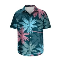 Мъжки риза 3D не позициониране на хавайски принт с къс ръкав риза плажна риза от плажа топ блуза