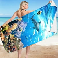 Wioihee Microfiber Beach кърпа Супер лека цветна кърпа за баня