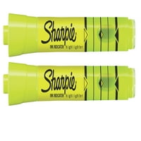 Индикатор за мастило Sharpie Highlighters, върха на длето, флуоресцентно жълто, броене
