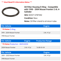 Маслен филтър Корпус О-пръстен-съвместим с-Нисан граница 2.4 л 4-цилиндър 2003