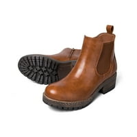 Mysoft Women Brown Chelsea Boots Кокетна пета женска глезена обувки