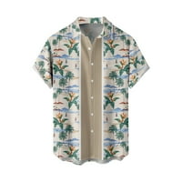 Хавайски ваканция дрехи лято нови мъжки печатни тънък годни риза голяма мода случайни риза с къс ръкав Мъже