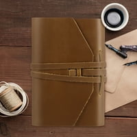 Класически кожен Бележник античен дневник дневник с ръчно изработено свързващо въже за подарък