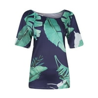 Коледни ризи за продажби за жени с дълъг ръкав на туника щампа небрежен изкривяване v-образен коледна графична риза за печат блуза върхове зелени XL