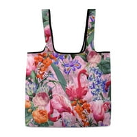 Флорална чанта за пазаруване на рамо за работа за пазаруване на плажни пътувания Перфектен за жени момичета 20.1*