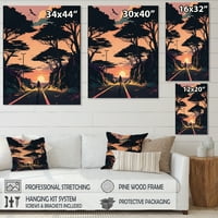 DesignArt Road to the Sunset I Canvas Wall Art
