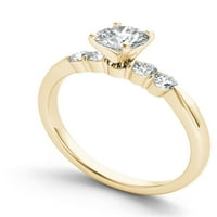 Карат диамант класик 14к жълто злато годежен пръстен