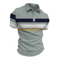 FOPP продавач Мъжки риза голф риза ретро цвят контраст на открито улица с къси ръкави за копче за печат облекло за моден дизайнер на небрежен дишащ сив s