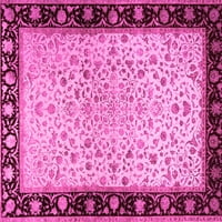 Ahgly Company Indoor Rectangle Oriental Pink Traditional Area Rugs, 7 '10'
