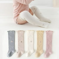 Бебешки коляни високи чорапи момичета тръби дълги чорапи момчета новородени бебета малки деца разрошени чорапи, двойки