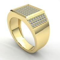 Истински 1,5ct кръгла изрязана диамантена мъжка група годишнина годежен пръстен твърд 14k роза, бяло или жълто злато GH Si2
