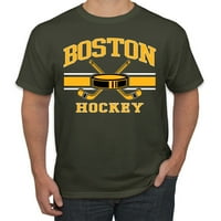 Wild Bobby City of Boston Hockey Fantasy Fan Sports Мъжки тениска, Военно зелено, X-Голяма