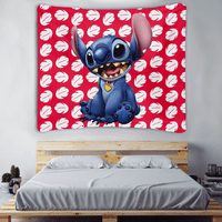 Fnyko Lilo & Stitch Wall Tapestry Cartoon Style Спалня Естетични гоблени, подходящи за спалня домашен спалня подарък за приятели