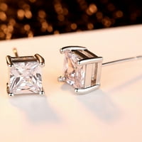 Жени синтетични обеци от диамант шпилки бижута сватбена подарък циркон с шпилки обеци за парти сребро
