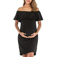 Maytalsoy Selfieee Женска рокля за медицинска сестра за майчинство с кърмеща кърма за жени черно голямо черно XL