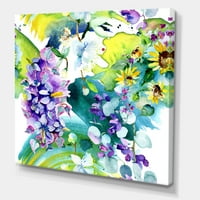 Дизайнарт 'букет от слънчогледи и диви цветя' Ферма платно за стена арт принт