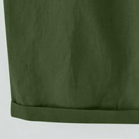 Окбоп спортни шорти за жени лято кратко отпечатани стегнат Висока талия джоб еластичност Спортни половин шорти панталони функции Тенис Шорти армия зелен м