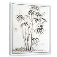 Дизайнарт' винтидж черно-бял бамбук ' традиционна рамка платно за стена арт принт