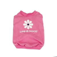 Животът е добър® Кучешка тениска, розова, малка