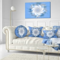 Дизайнарт бяло и синьо фрактална звезда цвете - флорална възглавница-12х20