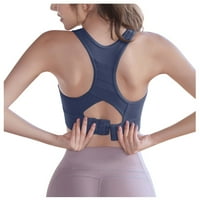 Сутиен на Homchy for Women Girls Sports Bra, твърд цвят, висока здравина, шок-устойчив, затворен бутон за гръб спортен сутиен