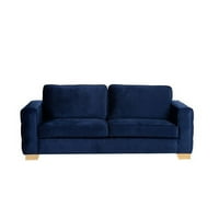 Изола диван, син кадифе със златни метални крака