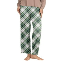 DMQUPV дамски бизнес ежедневни панталони Памучни панталони с висока талия на талията с джобове зелени m